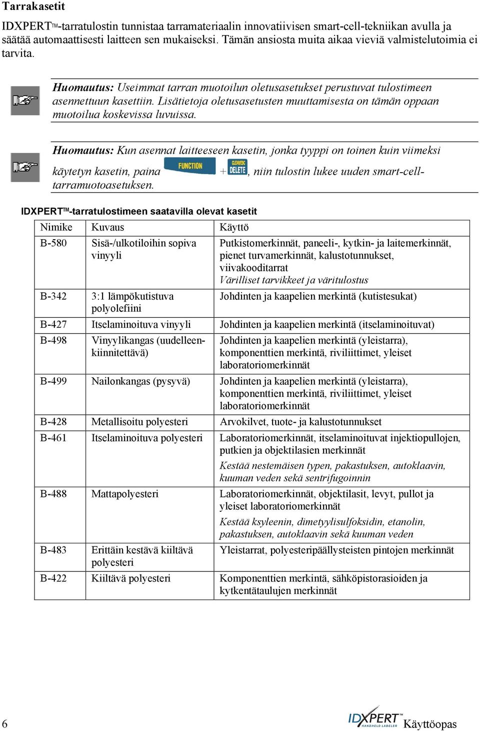 Lisätietoja oletusasetusten muuttamisesta on tämän oppaan muotoilua koskevissa luvuissa.