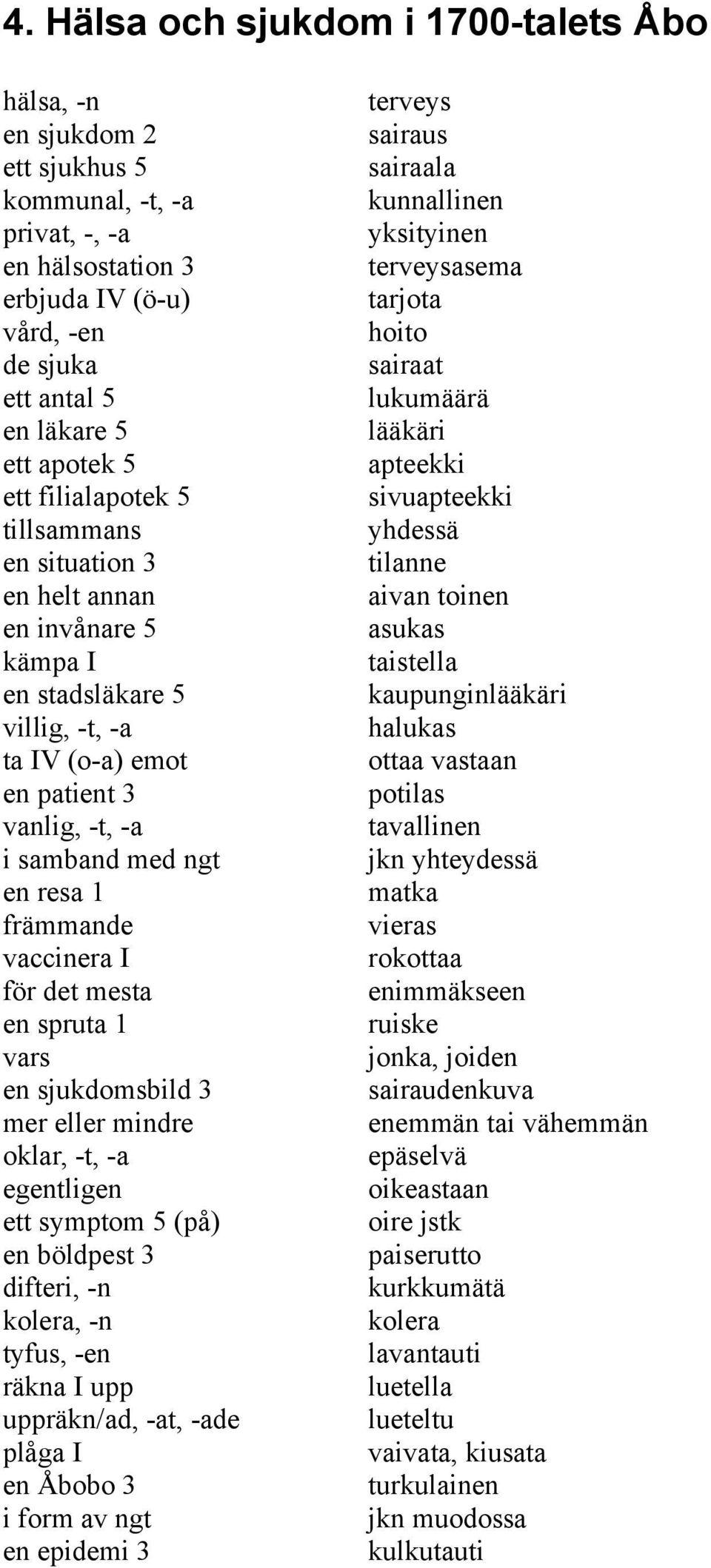 vaccinera I för det mesta en spruta 1 vars en sjukdomsbild 3 mer eller mindre oklar, -t, -a egentligen ett symptom 5 (på) en böldpest 3 difteri, -n kolera, -n tyfus, -en räkna I upp uppräkn/ad, -at,