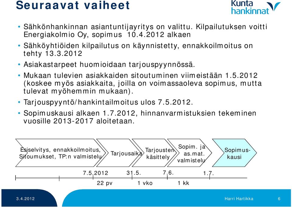 Mukaan tulevien asiakkaiden sitoutuminen viimeistään 1.5.2012 (koskee myös asiakkaita, joilla on voimassaoleva sopimus, mutta tulevat myöhemmin mukaan).