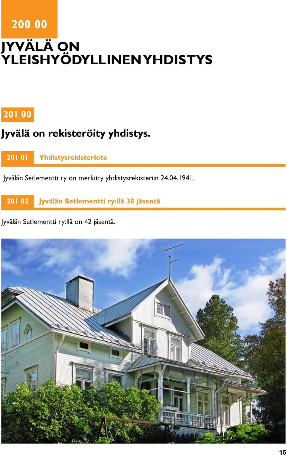 201 01 Yhdistysrekisteriote Jyvälän Setlementti ry on merkitty