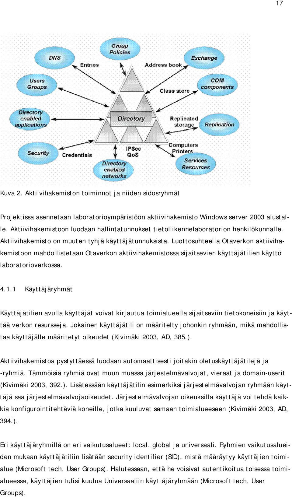 Luottosuhteella Otaverkon aktiivihakemistoon mahdollistetaan Otaverkon aktiivihakemistossa sijaitsevien käyttäjätilien käyttö laboratorioverkossa. 4.1.