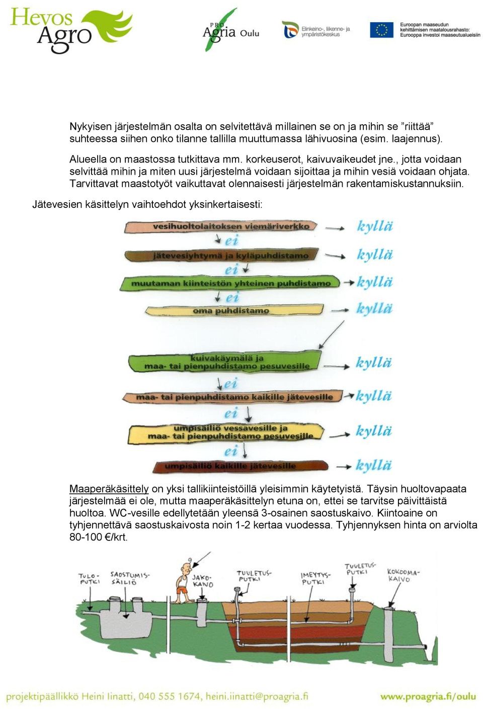 Tarvittavat maastotyöt vaikuttavat olennaisesti järjestelmän rakentamiskustannuksiin.