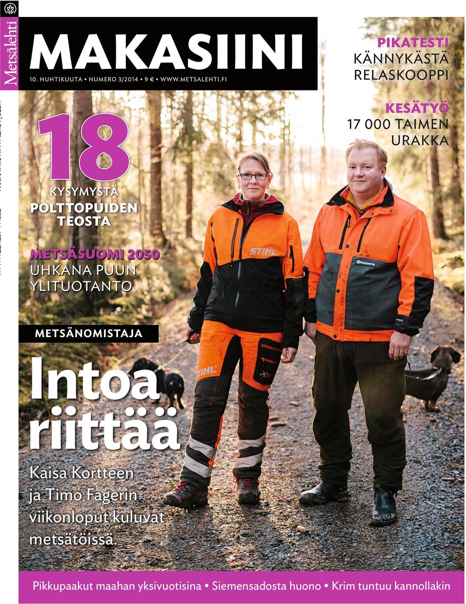 ISTUTTAMAAN Polttopuiden teosta metsäsuomi 2050 UHKANA PUUN YLITUOTANTO metsänomistaja Intoa riittää Kaisa