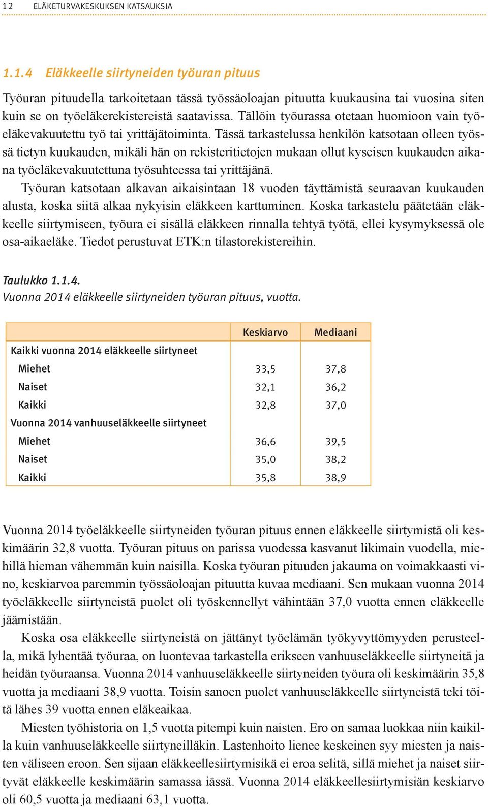 Tässä tarkastelussa henkilön katsotaan olleen työssä tietyn kuukauden, mikäli hän on rekisteritietojen mukaan ollut kyseisen kuukauden aikana työeläkevakuutettuna työsuhteessa tai yrittäjänä.