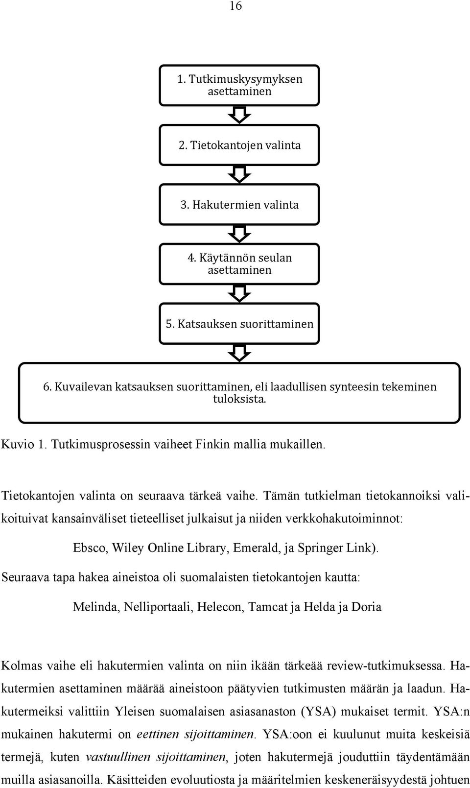 Tämän tutkielman tietokannoiksi valikoituivat kansainväliset tieteelliset julkaisut ja niiden verkkohakutoiminnot: Ebsco, Wiley Online Library, Emerald, ja Springer Link).