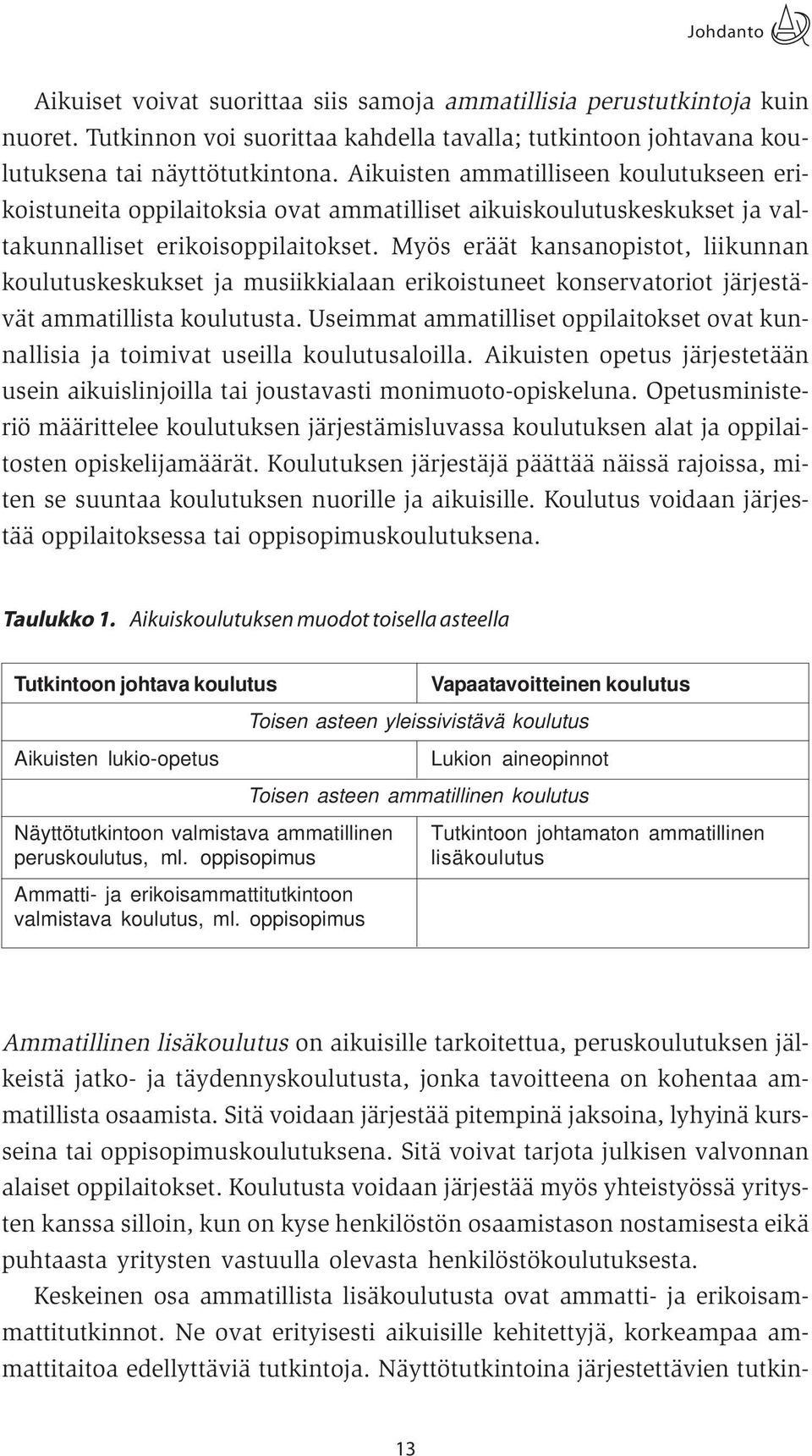 Myös eräät kansanopistot, liikunnan koulutuskeskukset ja musiikkialaan erikoistuneet konservatoriot järjestävät ammatillista koulutusta.