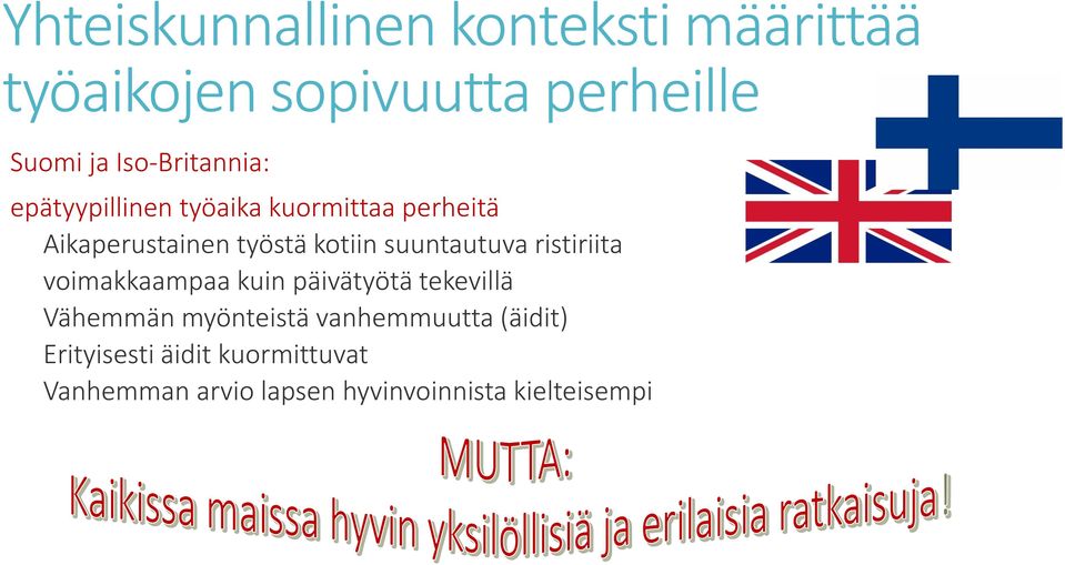 suuntautuva ristiriita voimakkaampaa kuin päivätyötä tekevillä Vähemmän myönteistä