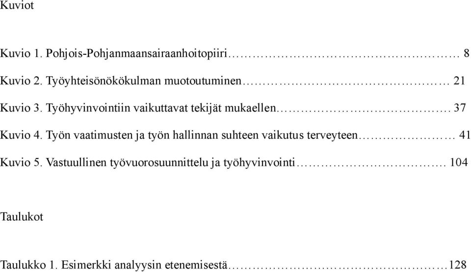 Työhyvinvointiin vaikuttavat tekijät mukaellen. 37 Kuvio 4.