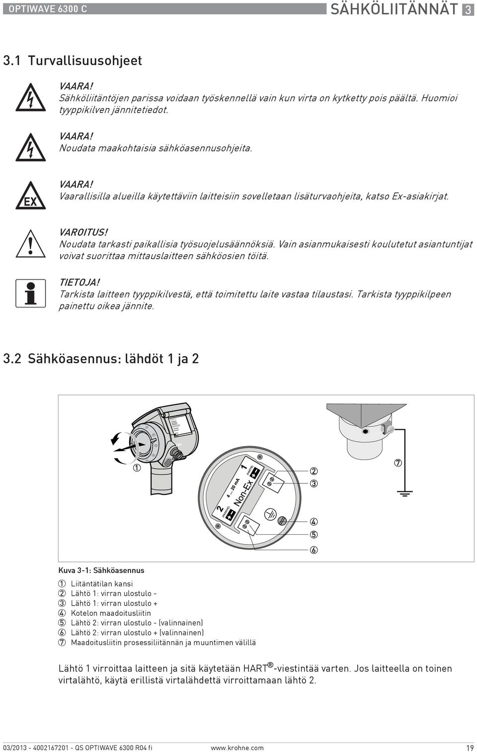 Vain asianmukaisesti koulutetut asiantuntijat voivat suorittaa mittauslaitteen sähköosien töitä. Tarkista laitteen tyyppikilvestä, että toimitettu laite vastaa tilaustasi.