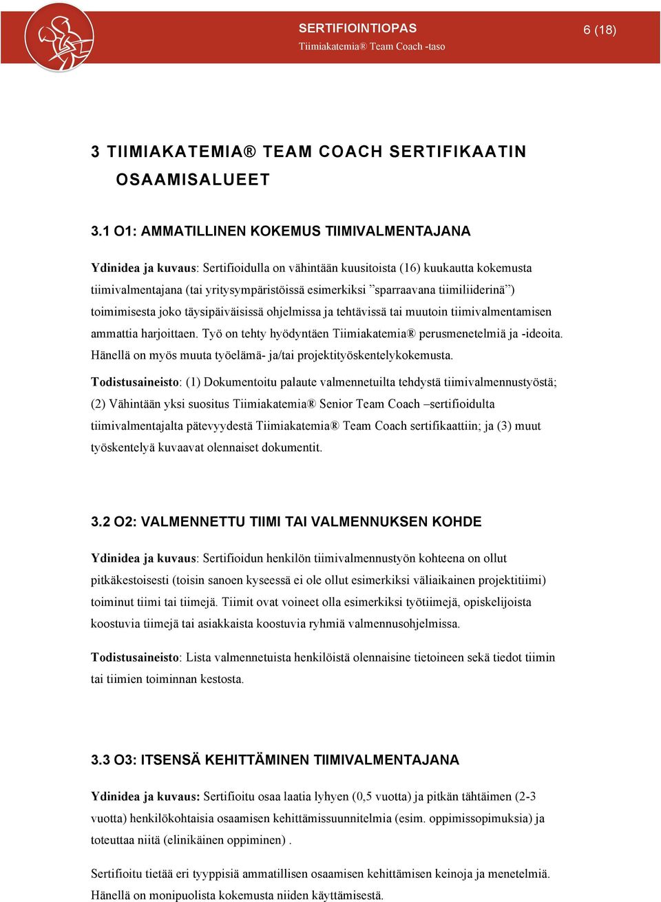 tiimiliiderinä ) toimimisesta joko täysipäiväisissä ohjelmissa ja tehtävissä tai muutoin tiimivalmentamisen ammattia harjoittaen. Työ on tehty hyödyntäen Tiimiakatemia perusmenetelmiä ja -ideoita.