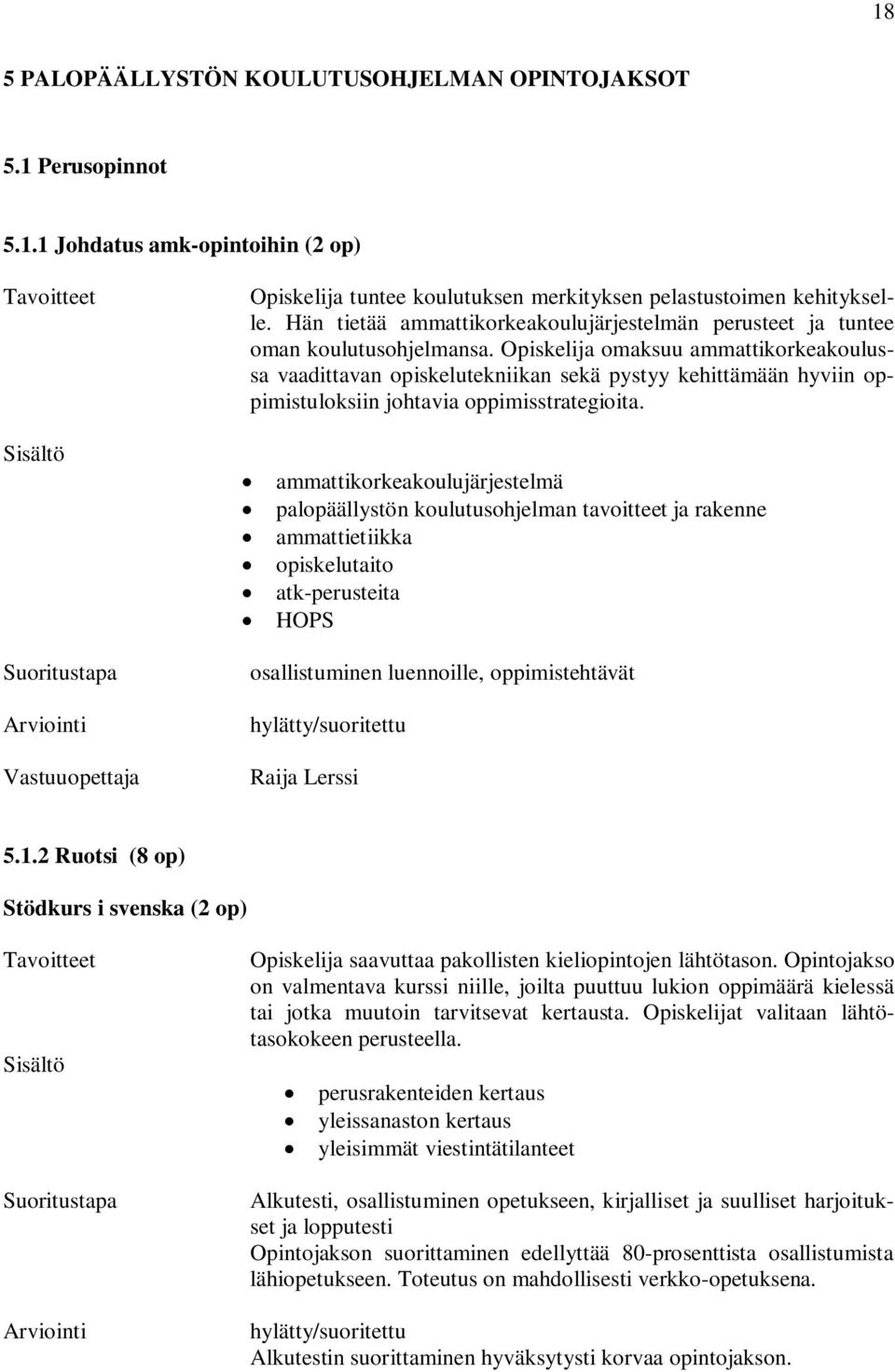 Opiskelija omaksuu ammattikorkeakoulussa vaadittavan opiskelutekniikan sekä pystyy kehittämään hyviin oppimistuloksiin johtavia oppimisstrategioita.