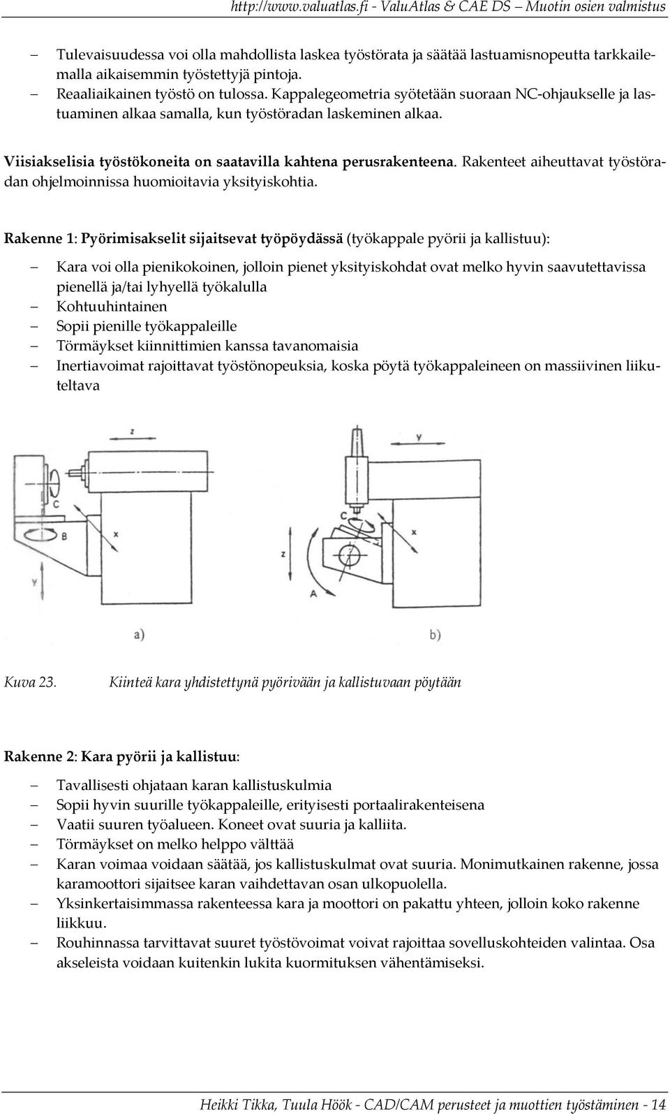 Rakenteet aiheuttavat työstöradan ohjelmoinnissa huomioitavia yksityiskohtia.