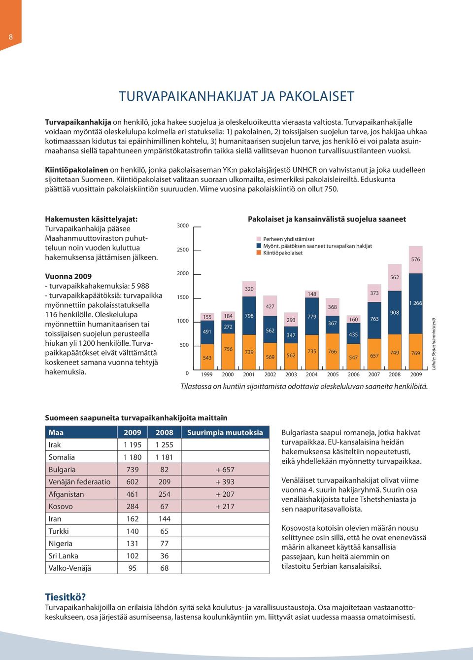 humanitaarisen suojelun tarve, jos henkilö ei voi palata asuinmaahansa siellä tapahtuneen ympäristökatastrofin taikka siellä vallitsevan huonon turvallisuustilanteen vuoksi.