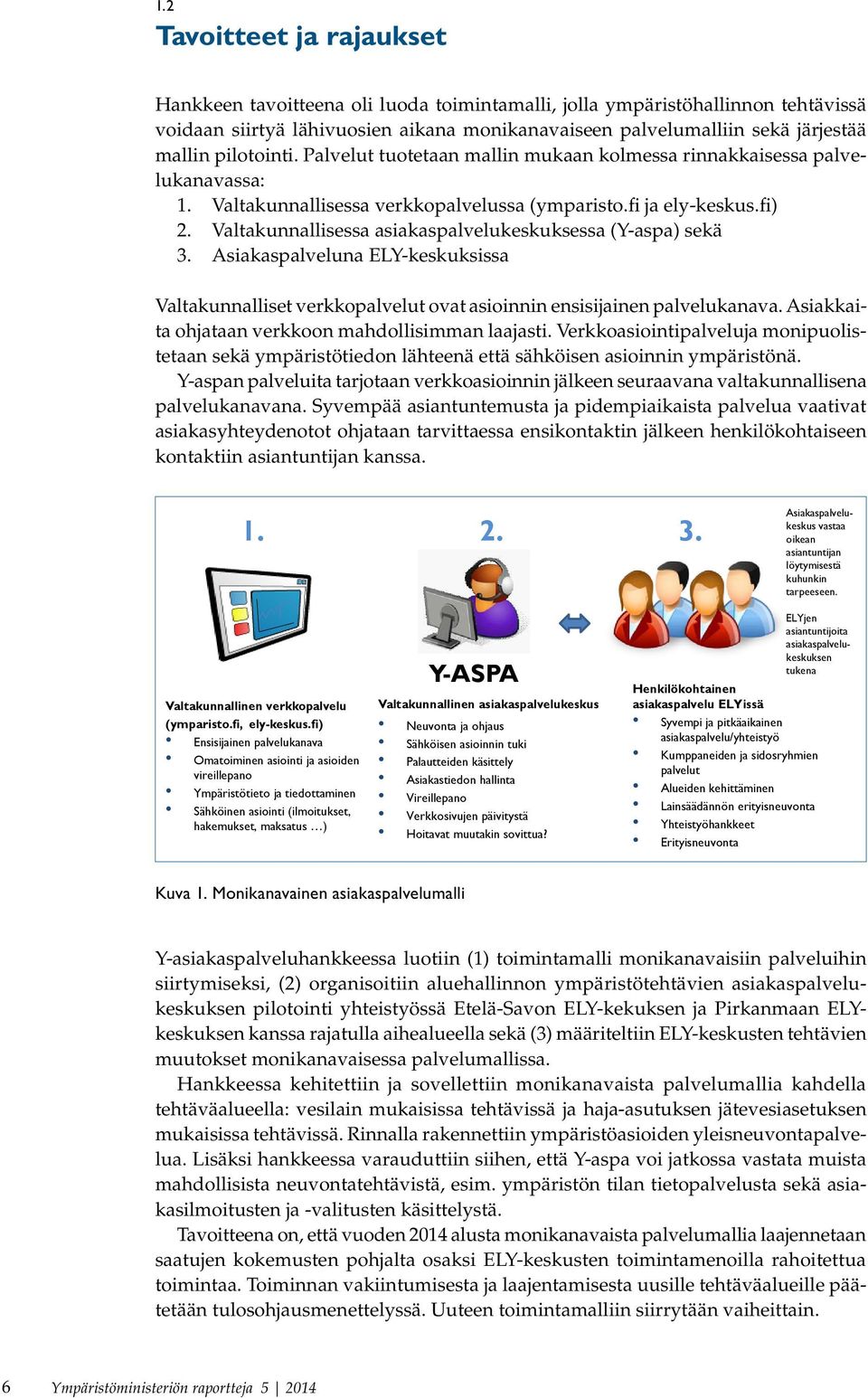 Valtakunnallisessa asiakaspalvelukeskuksessa (Y-aspa) sekä 3. Asiakaspalveluna ELY-keskuksissa Valtakunnalliset verkkopalvelut ovat asioinnin ensisijainen palvelukanava.