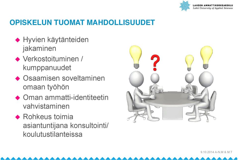 soveltaminen omaan työhön Oman ammatti-identiteetin
