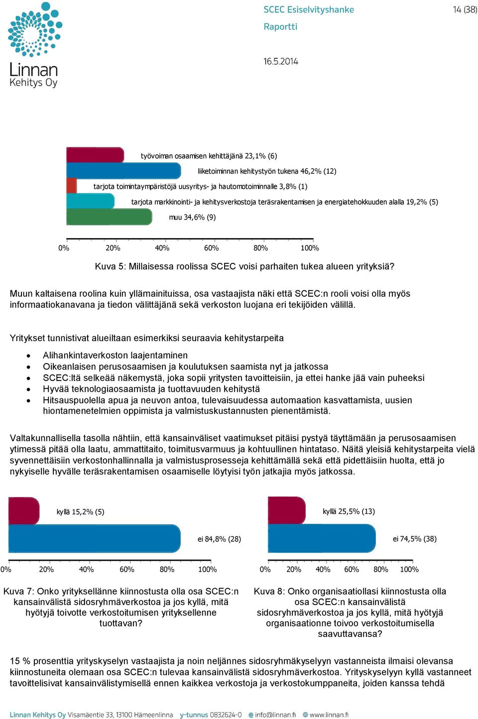 Muun kaltaisena roolina kuin yllämainituissa, osa vastaajista näki että SCEC:n rooli voisi olla myös informaatiokanavana ja tiedon välittäjänä sekä verkoston luojana eri tekijöiden välillä.