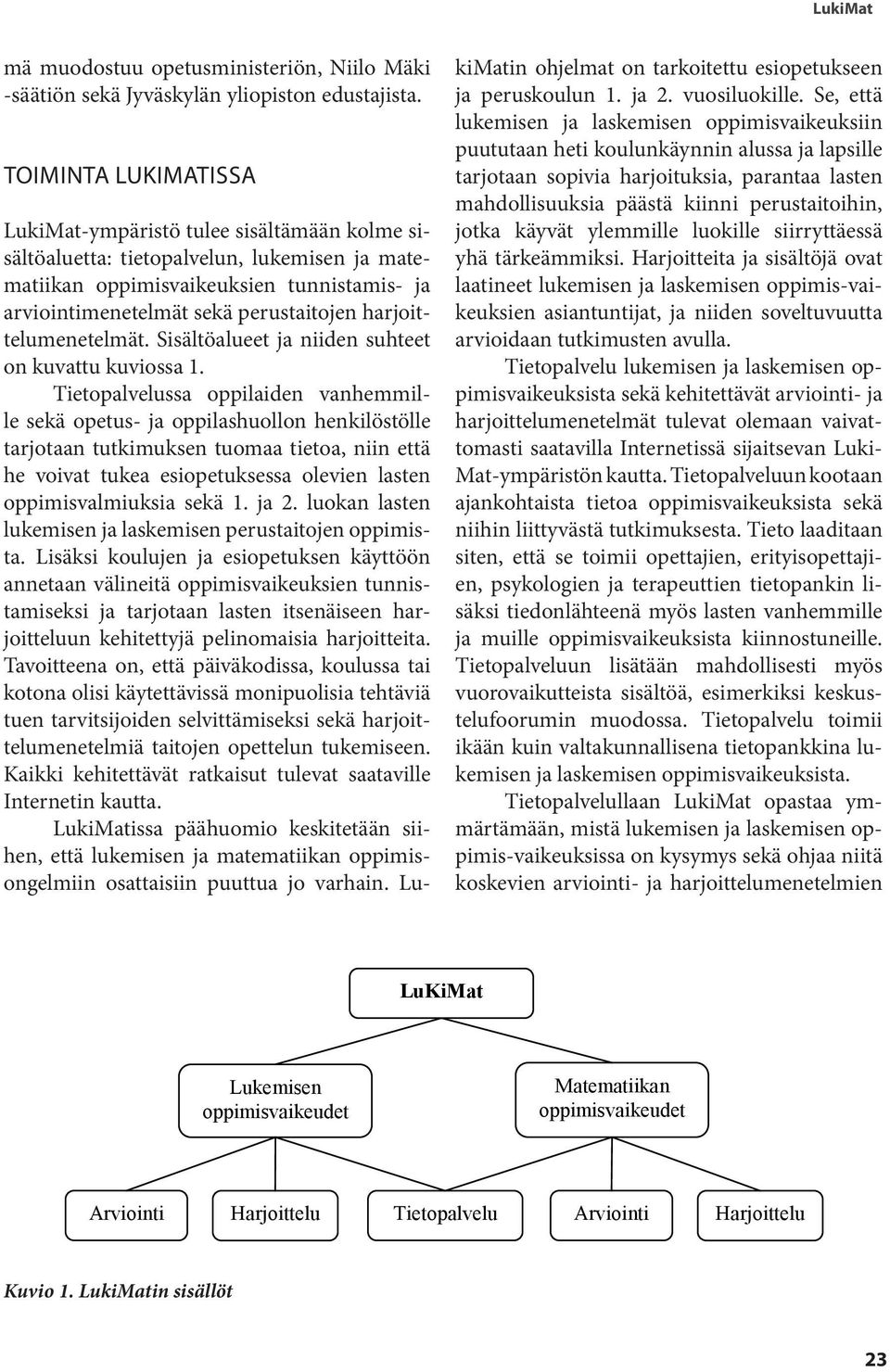 harjoittelumenetelmät. Sisältöalueet ja niiden suhteet on kuvattu kuviossa 1.