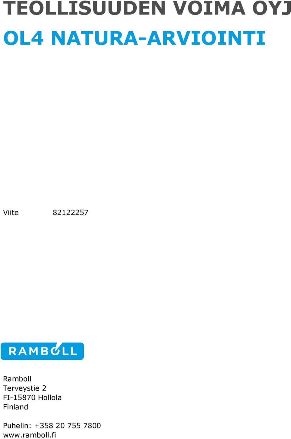 Ramboll Terveystie 2 FI-15870