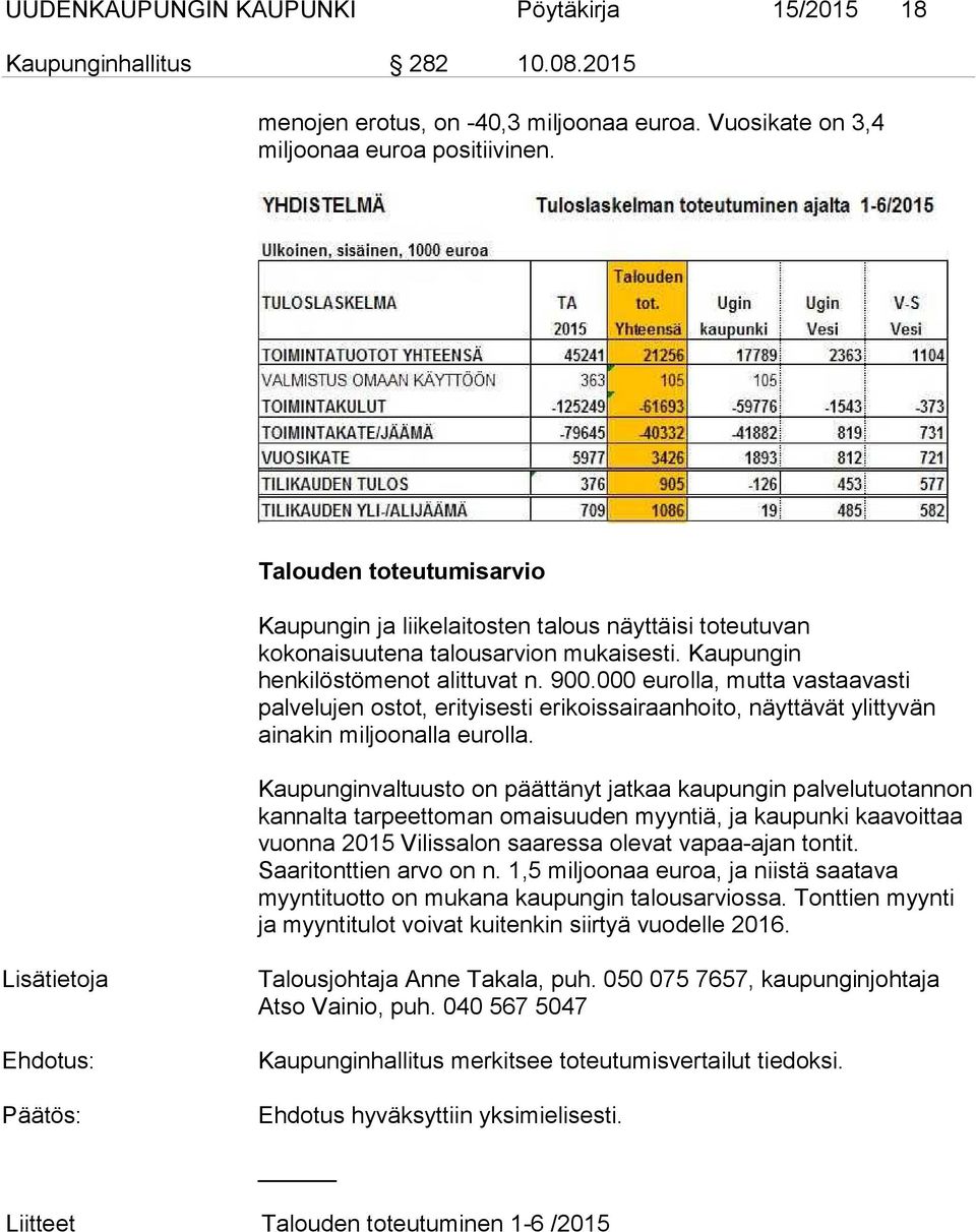 000 eurolla, mutta vastaavasti palvelujen ostot, erityisesti erikoissairaanhoito, näyttävät ylittyvän ainakin miljoonalla eurolla.