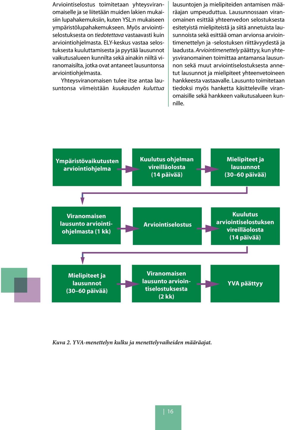 ELY-keskus vastaa selostuksesta kuuluttamisesta ja pyytää lausunnot vaikutusalueen kunnilta sekä ainakin niiltä viranomaisilta, jotka ovat antaneet lausuntonsa arviointiohjelmasta.