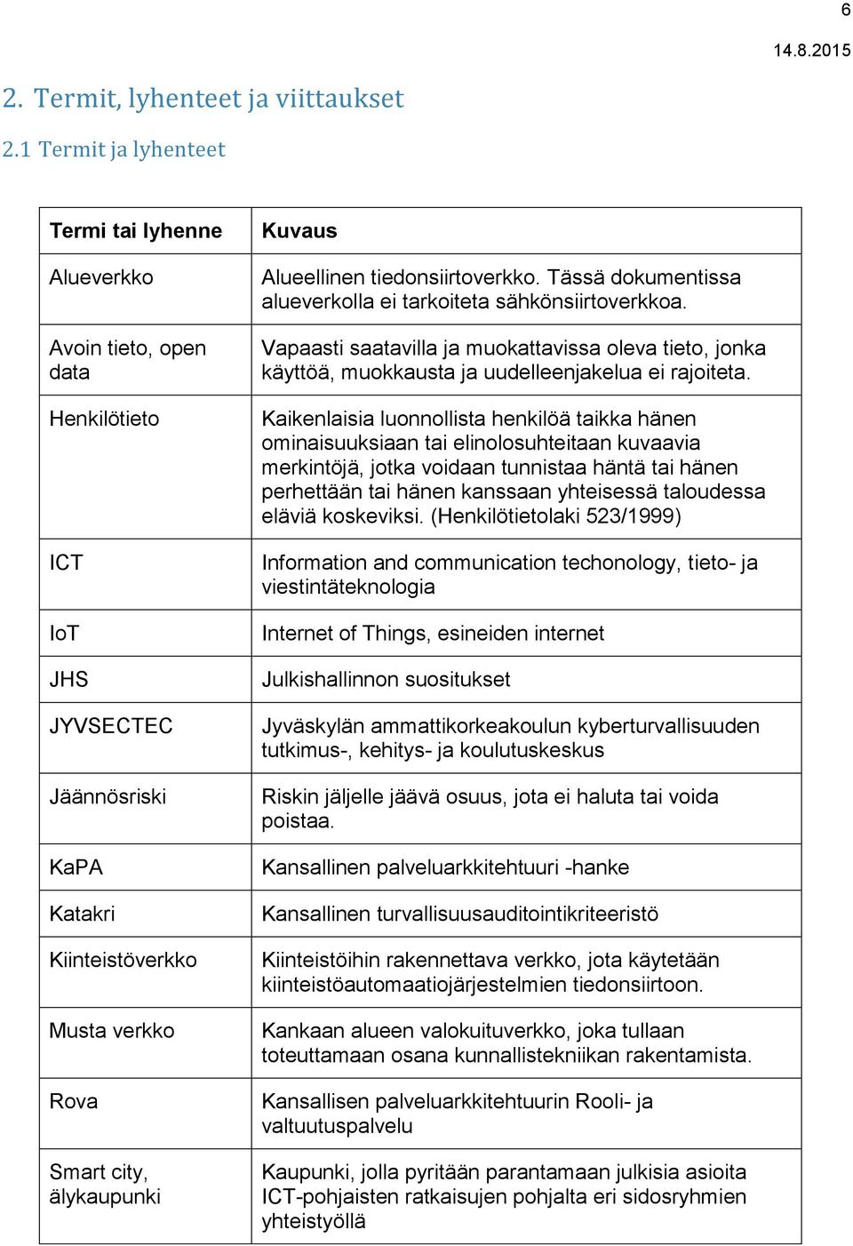 Kuvaus Alueellinen tiedonsiirtoverkko. Tässä dokumentissa alueverkolla ei tarkoiteta sähkönsiirtoverkkoa.