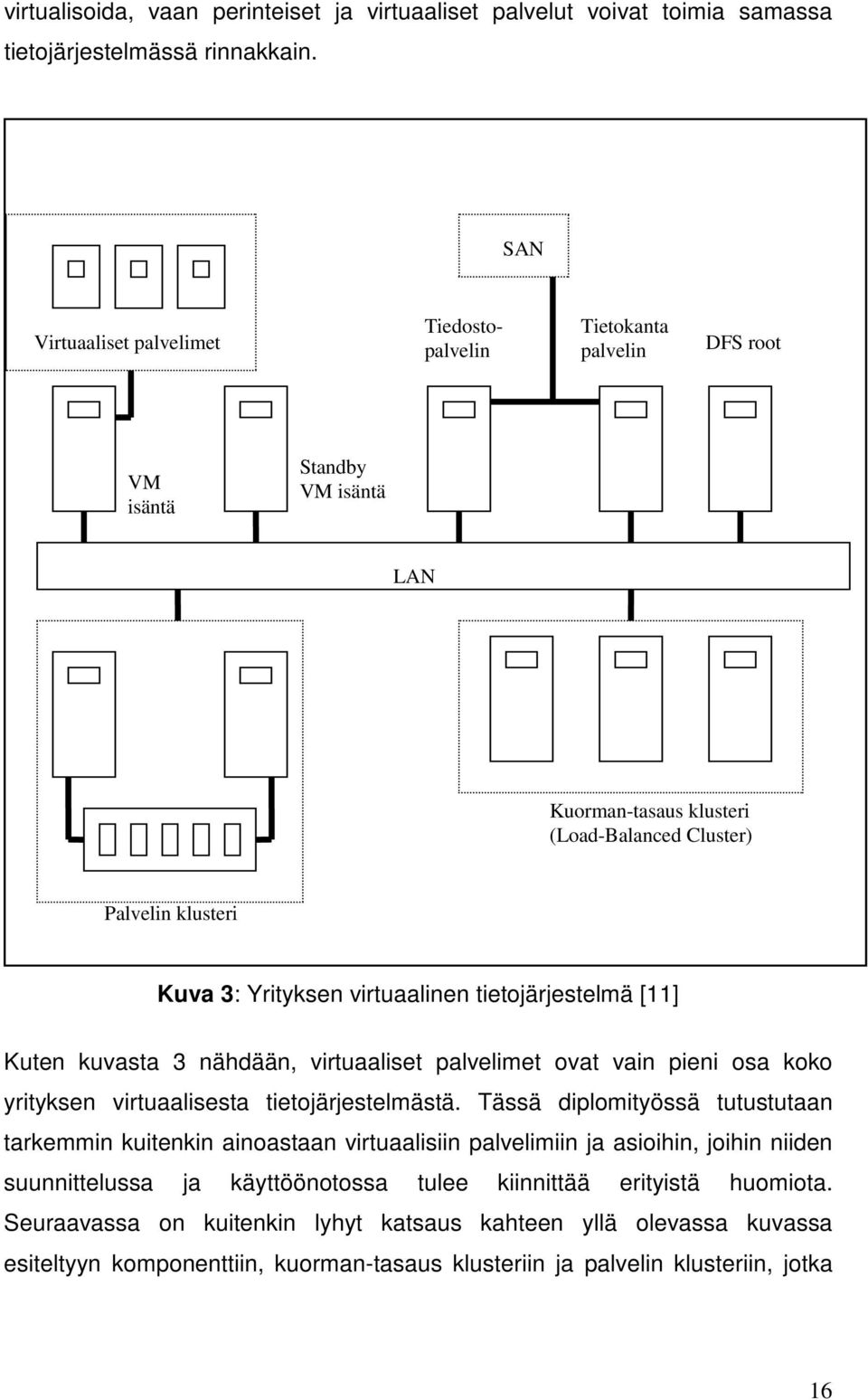 virtuaalinen tietojärjestelmä [11] Kuten kuvasta 3 nähdään, virtuaaliset palvelimet ovat vain pieni osa koko yrityksen virtuaalisesta tietojärjestelmästä.