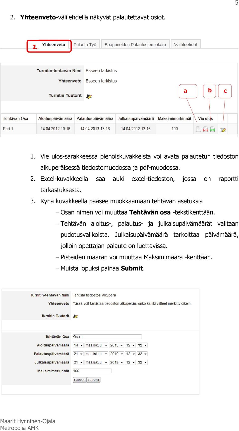 Excel-kuvakkeella saa auki excel-tiedoston, jossa on raportti tarkastuksesta. 3.