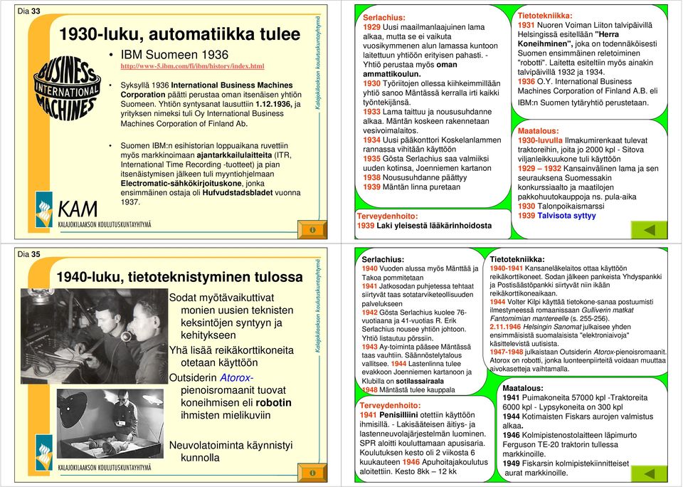 1936, ja yrityksen nimeksi tuli Oy International Business Machines Corporation of Finland Ab.