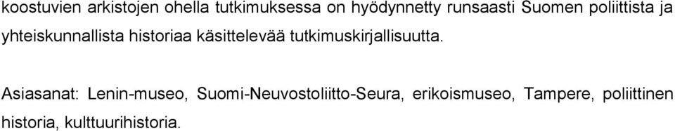 tutkimuskirjallisuutta.