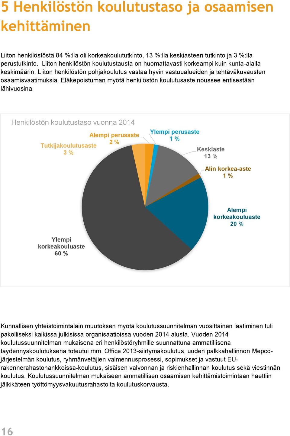 Eläkepoistuman myötä henkilöstön koulutusaste noussee entisestään lähivuosina.