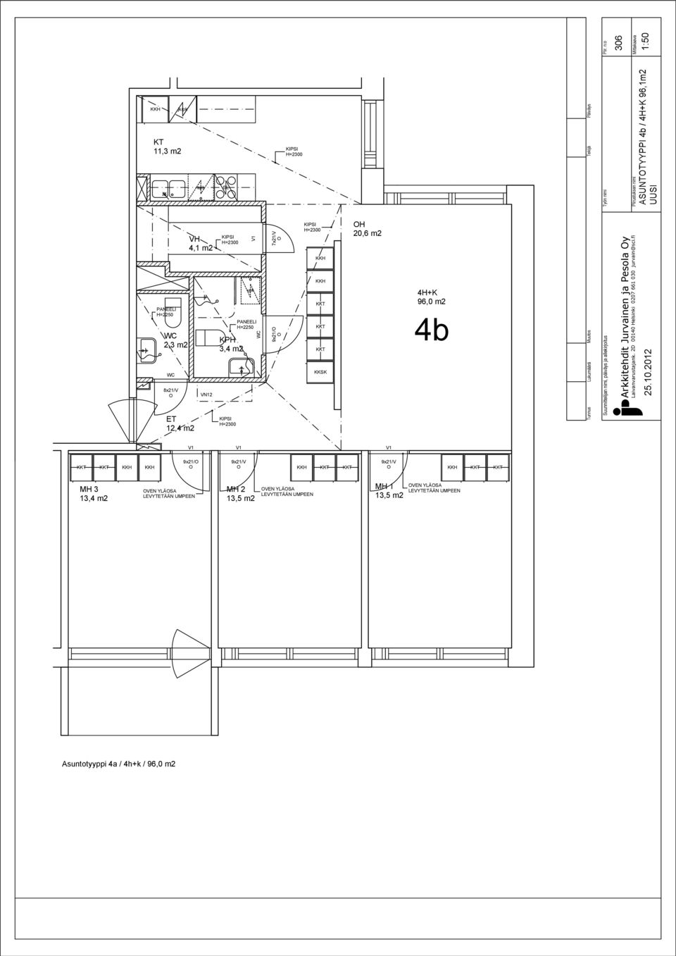 8x21/V VN12 12,4 m2 9x21/ MH 3 VEN YLÄSA LEVYTÄÄN UMPEEN MH 2 1 VEN YLÄSA