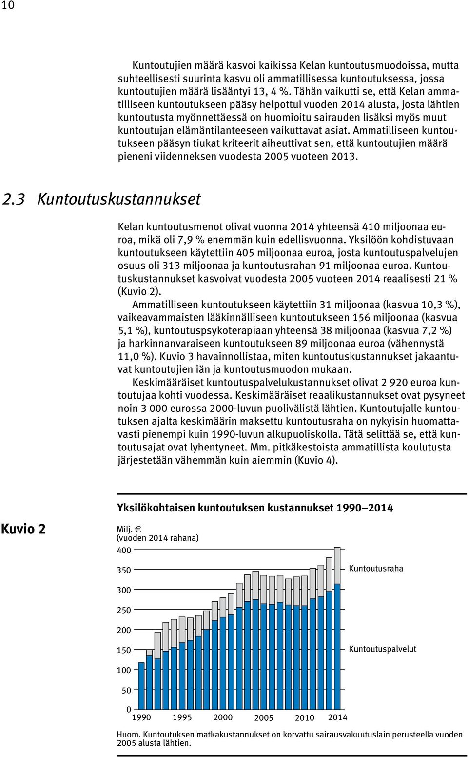 elämäntilanteeseen vaikuttavat asiat. Ammatilliseen kuntoutukseen pääsyn tiukat kriteerit aiheuttivat sen, että kuntoutujien määrä pieneni viidenneksen vuodesta 20