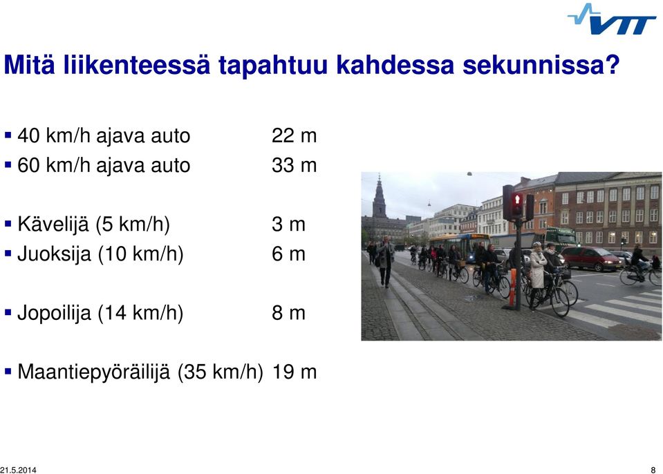 Kävelijä (5 km/h) Juoksija (10 km/h) 3 m 6 m