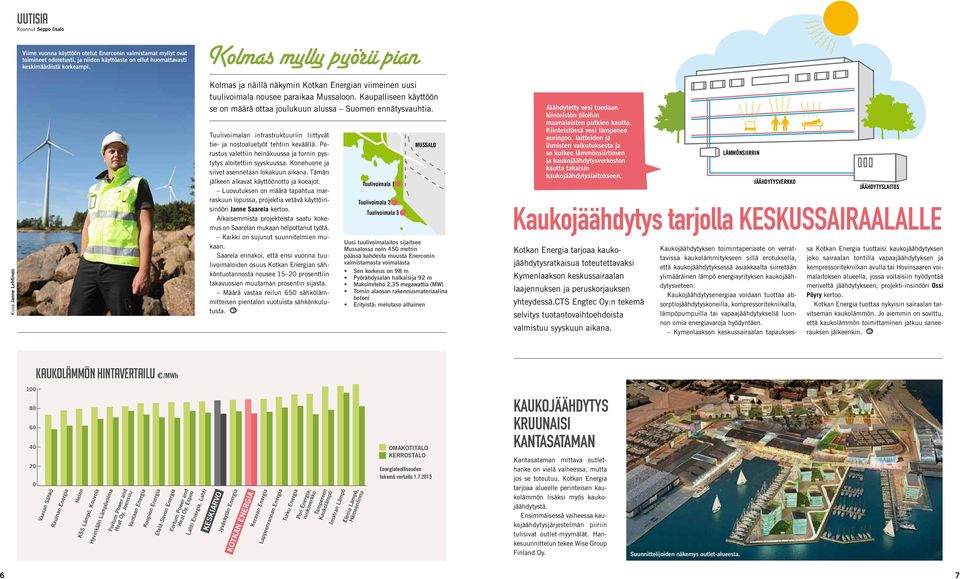 Kaupalliseen käyttöön se on määrä ottaa joulukuun alussa Suomen ennätysvauhtia. Tuulivoimalan infrastruktuuriin liittyvät tie- ja nostoaluetyöt tehtiin keväällä.