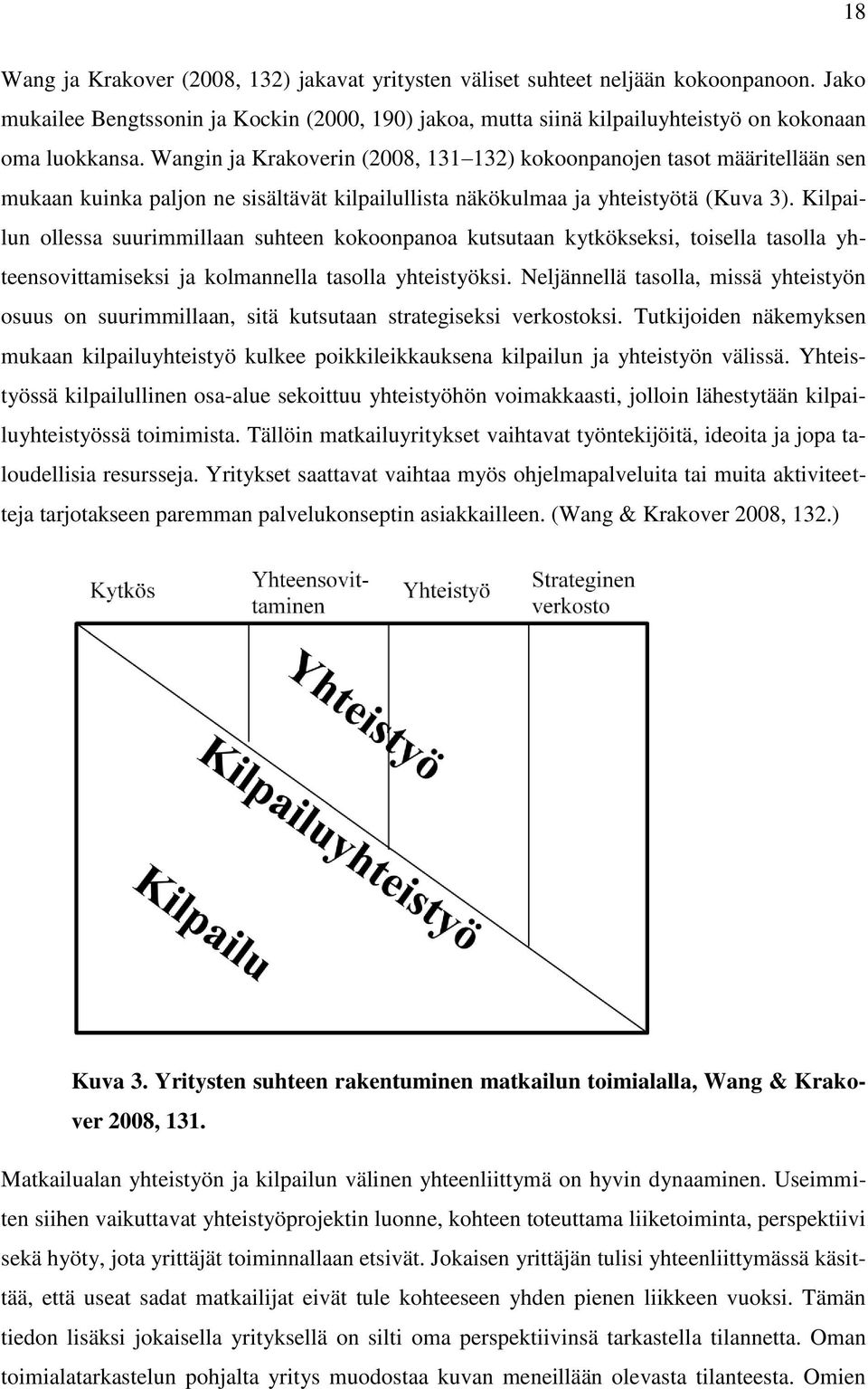 Kilpailun ollessa suurimmillaan suhteen kokoonpanoa kutsutaan kytkökseksi, toisella tasolla yhteensovittamiseksi ja kolmannella tasolla yhteistyöksi.