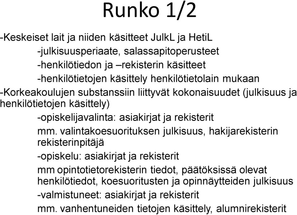 ja rekisterit mm.