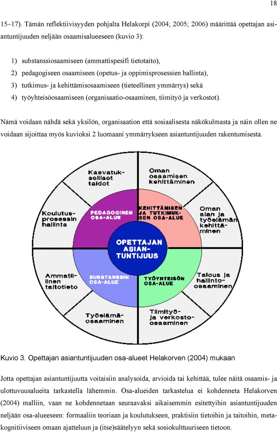 pedagogiseen osaamiseen (opetus- ja oppimisprosessien hallinta), 3) tutkimus- ja kehittämisosaamiseen (tieteellinen ymmärrys) sekä 4) työyhteisöosaamiseen (organisaatio-osaaminen, tiimityö ja