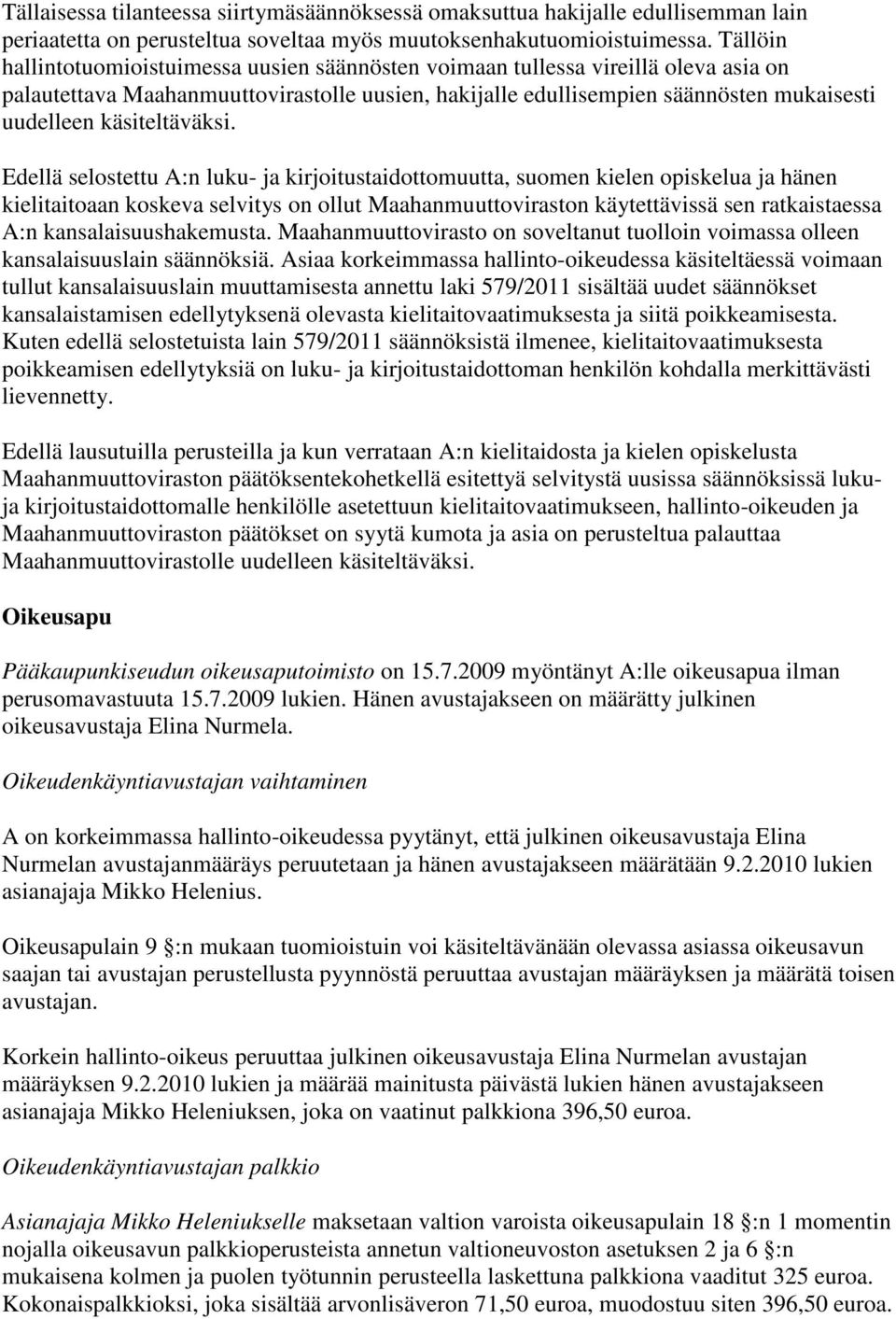 käsiteltäväksi.