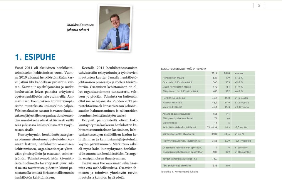 Valtiontalouden säästöt ja vaateet koulutuksen järjestäjien organisaatiorakenteiden muutokselle olivat aktiivisesti esillä sekä julkisessa keskustelussa että työyhteisön sisällä.