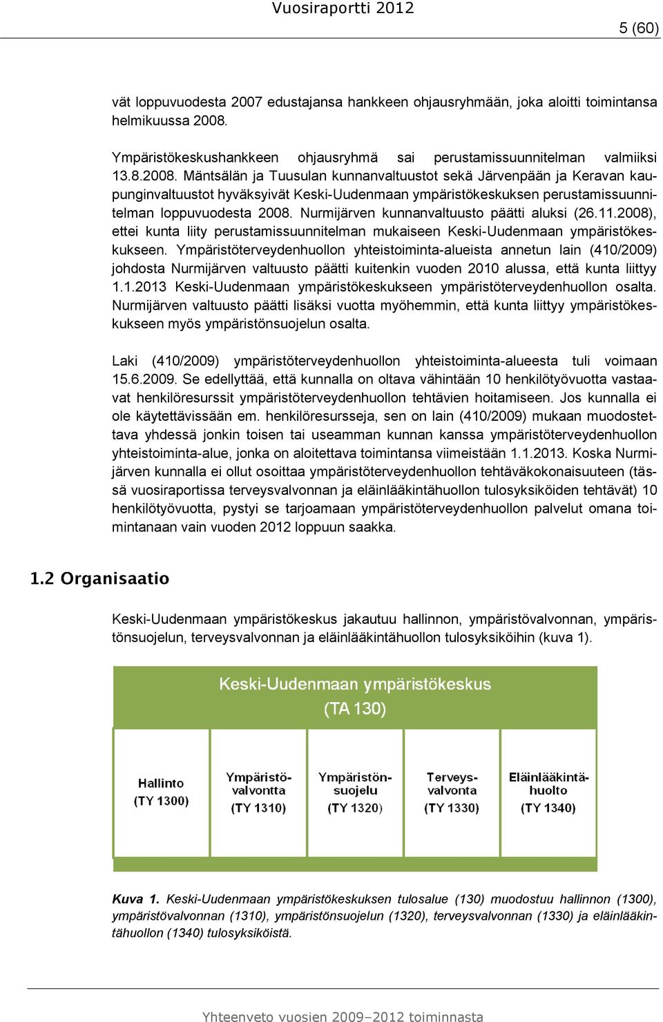 Mäntsälän ja Tuusulan kunnanvaltuustot sekä Järvenpään ja Keravan kaupunginvaltuustot hyväksyivät Keski-Uudenmaan ympäristökeskuksen perustamissuunnitelman loppuvuodesta 2008.