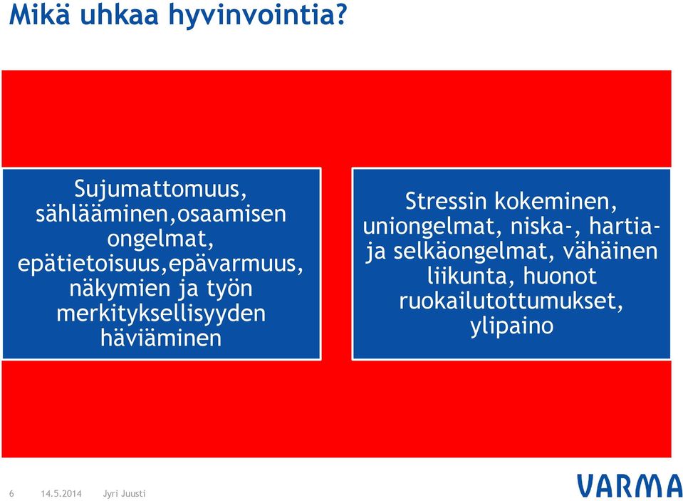 epätietoisuus,epävarmuus, näkymien ja työn merkityksellisyyden