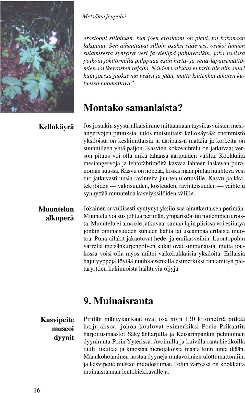 savikerrosten rajalta. Näiden vaikutus ei tosin ole niin suuri kuin joessa juoksevan veden ja jään, mutta kuitenkin aikojen kuluessa huomattava. Montako samanlaista?