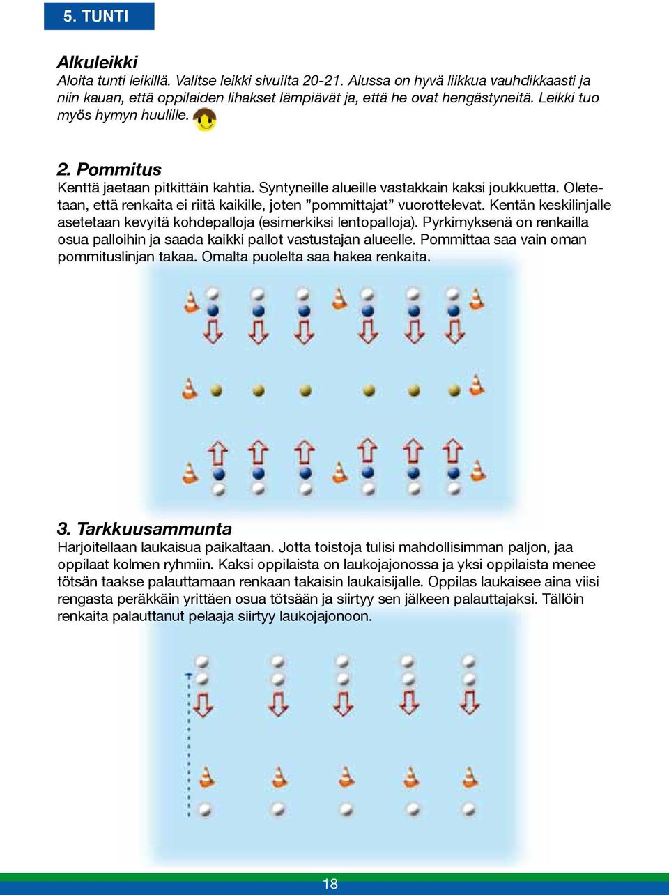 Oletetaan, että renkaita ei riitä kaikille, joten pommittajat vuorottelevat. Kentän keskilinjalle asetetaan kevyitä kohdepalloja (esimerkiksi lentopalloja).