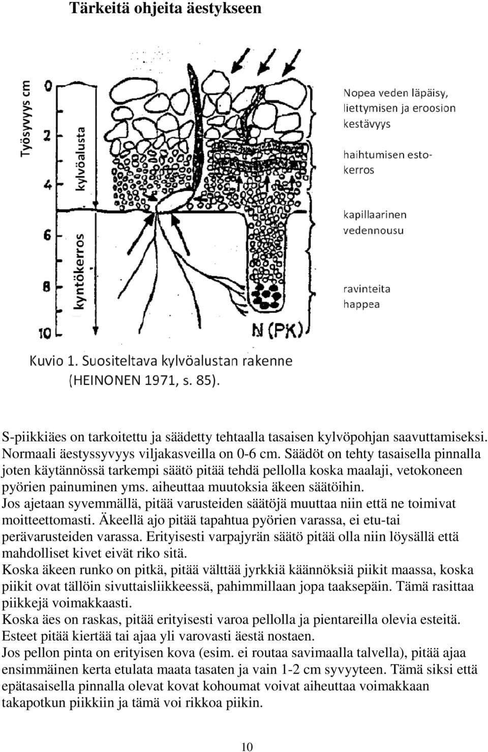 Jos ajetaan syvemmällä, pitää varusteiden säätöjä muuttaa niin että ne toimivat moitteettomasti. Äkeellä ajo pitää tapahtua pyörien varassa, ei etu-tai perävarusteiden varassa.