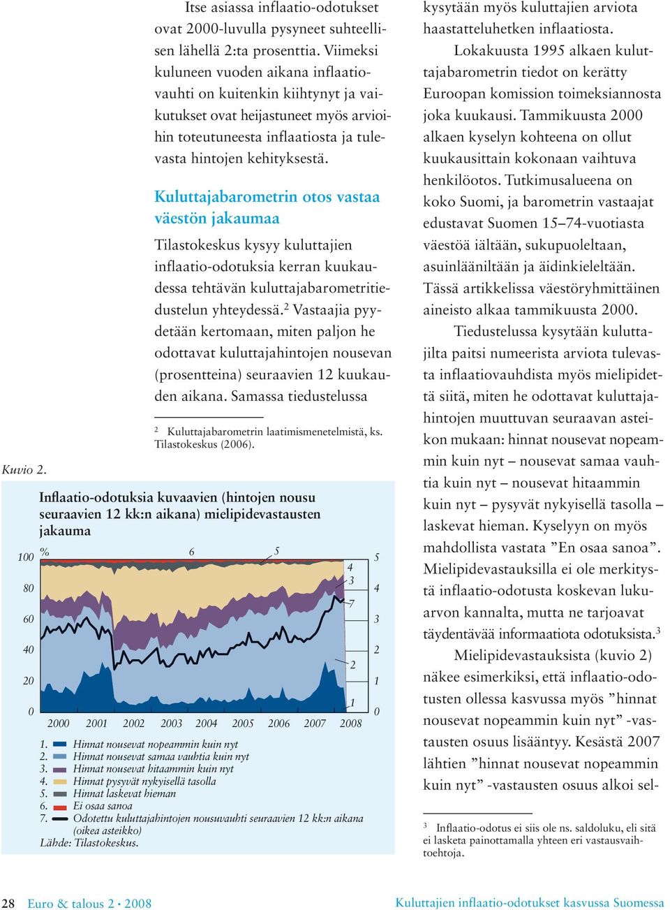 Kuluttajabarometrin otos vastaa väestön jakaumaa Tilastokeskus kysyy kuluttajien inflaatio-odotuksia kerran kuukaudessa tehtävän kuluttajabarometritiedustelun yhteydessä.