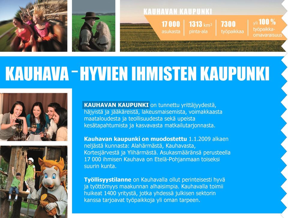 1.2009 alkaen neljästä kunnasta: Alahärmästä, Kauhavasta, Kortesjärvestä ja Ylihärmästä. Asukasmääränsä perusteella 17 000 ihmisen Kauhava on Etelä-Pohjanmaan toiseksi suurin kunta.