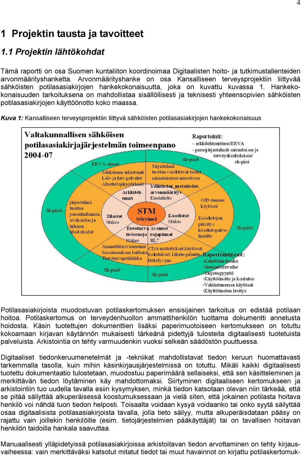 Hankekokonaisuuden tarkoituksena on mahdollistaa sisällöllisesti ja teknisesti yhteensopivien sähköisten potilasasiakirjojen käyttöönotto koko maassa.