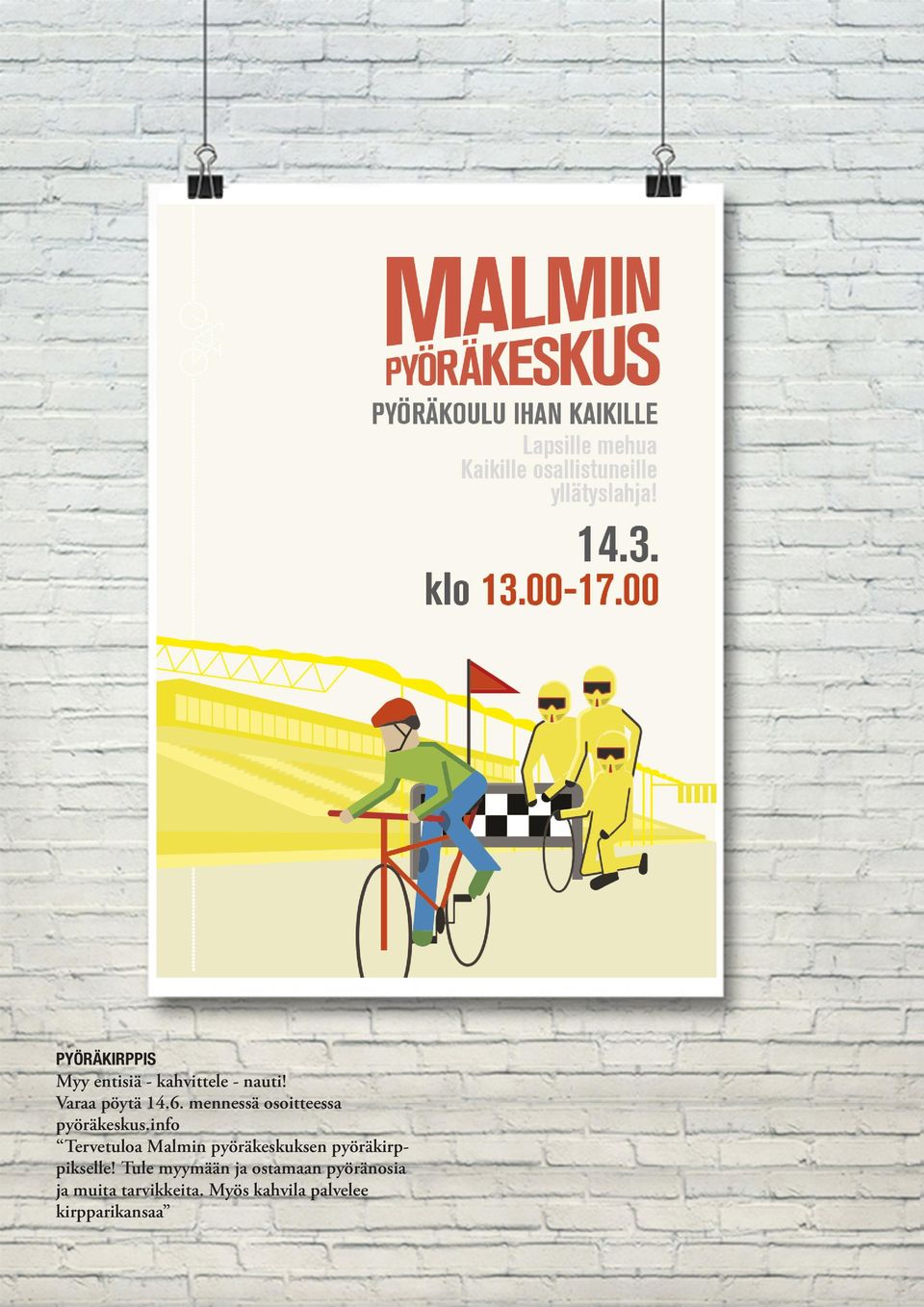 info Tervetuloa Malmin pyöräkeskuksen pyöräkirppikselle!