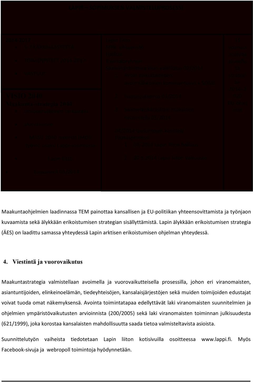 lausuntokierros 03/2014 3. Saamelaiskäräjälain mukainen neuvottelu 03/2014 04/2014 lausuntojen käsittely Päätösprosessi: 1.