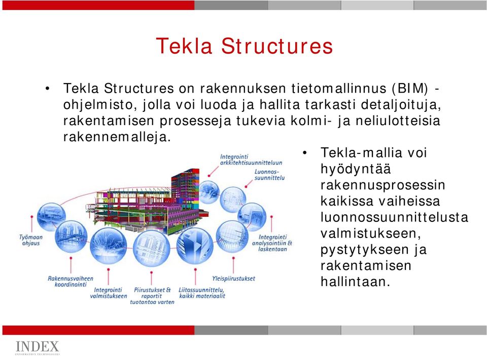 kolmi- ja neliulotteisia rakennemalleja.